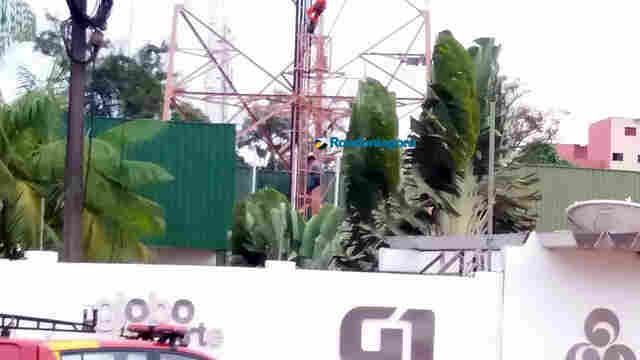 Após mais de seis horas nas alturas, homem é convencido e desce da torre da TV Rondônia