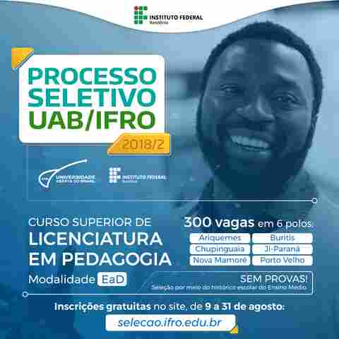 Ifro oferta vagas em dois cursos de nível superior na modalidade EaD
