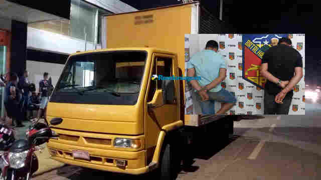 Dupla é presa após render e amarrar motorista para roubar caminhão de frete, em Porto Velho