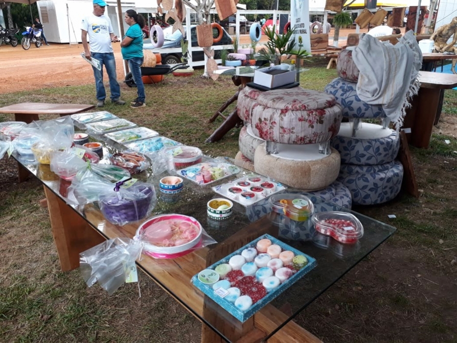 Expositores vendem flores, produtos para animais e móveis de materiais recicláveis na 3ª Portoagro