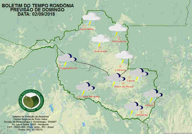 Temperaturas caem domingo e segunda-feira em Rondônia, segundo o Sipam