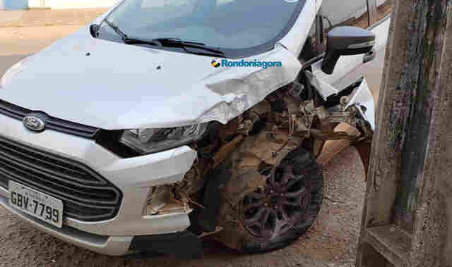 Embriagado, motorista é preso após fugir da PM e bater em poste de energia em Porto Velho