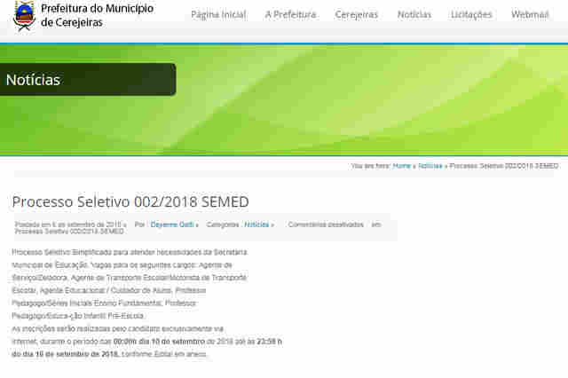 Prefeitura abre processo seletivo para vários cargos com salários de até R$ 2,7 mil