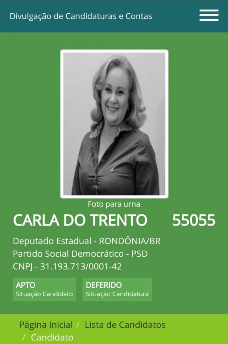 Carla do Trento tem candidatura deferida pelo TRE