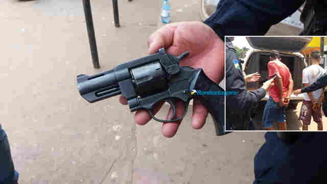 Menor e comparsa são flagrados com revólver na Zona Leste
