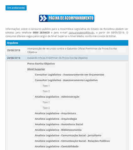 FGV atrasa divulgação do concurso da Assembleia e prevê que pode sair entre hoje e quinta-feira