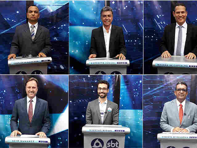Em debate morno, apenas os dois coronéis candidatos polemizaram