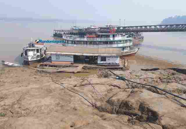 Rio Madeira chega a 2,42 metros, nível mais baixo registrado neste ano em Porto Velho