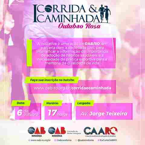 OAB promove corrida e caminhada para alertar sobre a prevenção do câncer de mama