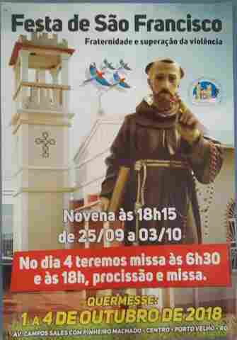 Procissão e quermesse encerram comemorações de São Francisco em Porto Velho