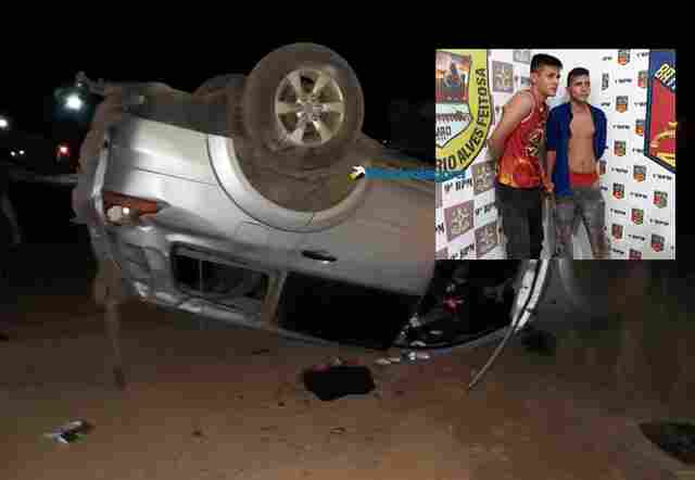 Dupla é presa após atirar em grupo de evangélicos e na fuga capotar dois veículos