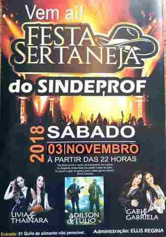 Festa Sertaneja do Sindeprof é neste sábado
