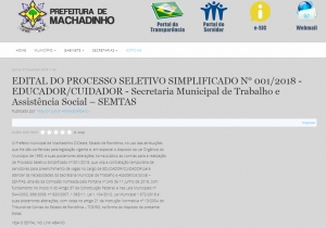 Prefeitura de Machadinho seleciona profissionais para Casa da Criança e do Adolescente