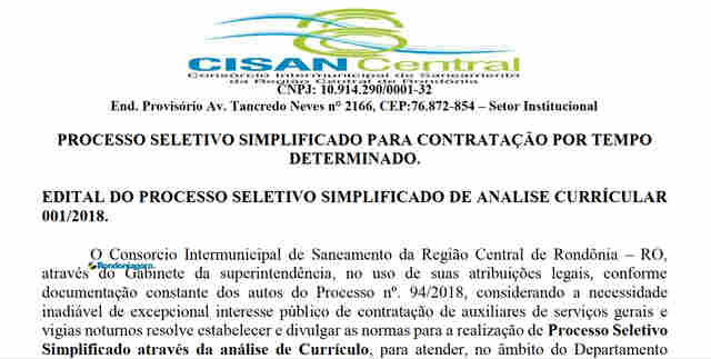 Consórcio de saneamento abre inscrições para contratar trabalhadores com salários de até R$ 1,3 mil