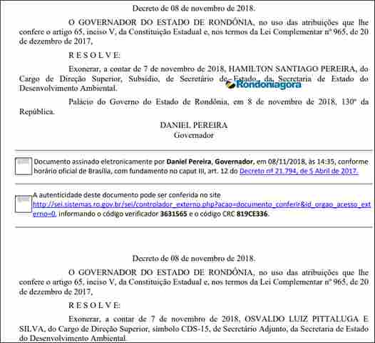Quatro dias após a Operação Pau Oco, governador exonera secretários presos