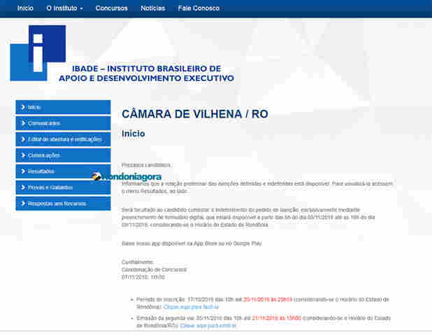 Inscrições para concurso da Câmara de Vilhena seguem abertas até o dia 20; salários chegam a R$ 4 mil
