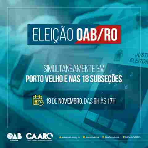 OAB Rondônia elege nova diretoria nesta segunda-feira