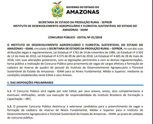 Instituto Agropecuário do Amazonas oferece 227 vagas com salários de até R$ R$ 6.570,95