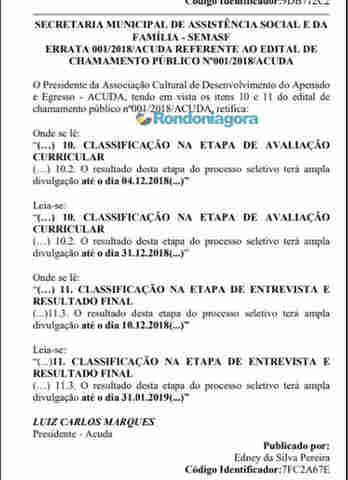 Alteradas datas de divulgação de resultado do processo seletivo voltado para projeto social da Acuda