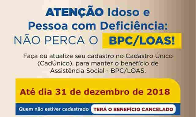 Idosos e deficientes devem se cadastrar até 31 de dezembro no CadÚnico