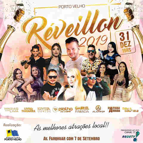 Festa da virada em Porto Velho terá oito atrações e 12 minutos de queima de fogos