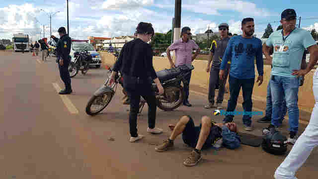 Idoso fica em estado grave em acidente no perímetro urbano da BR-364, em Porto Velho