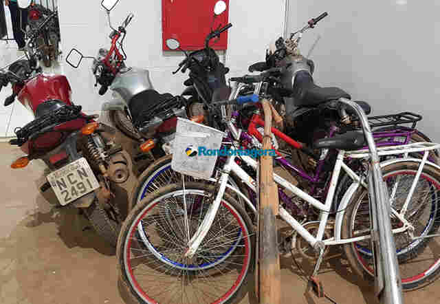 Após roubo, dupla é presa em Porto Velho com várias motocicletas e bicicletas roubadas