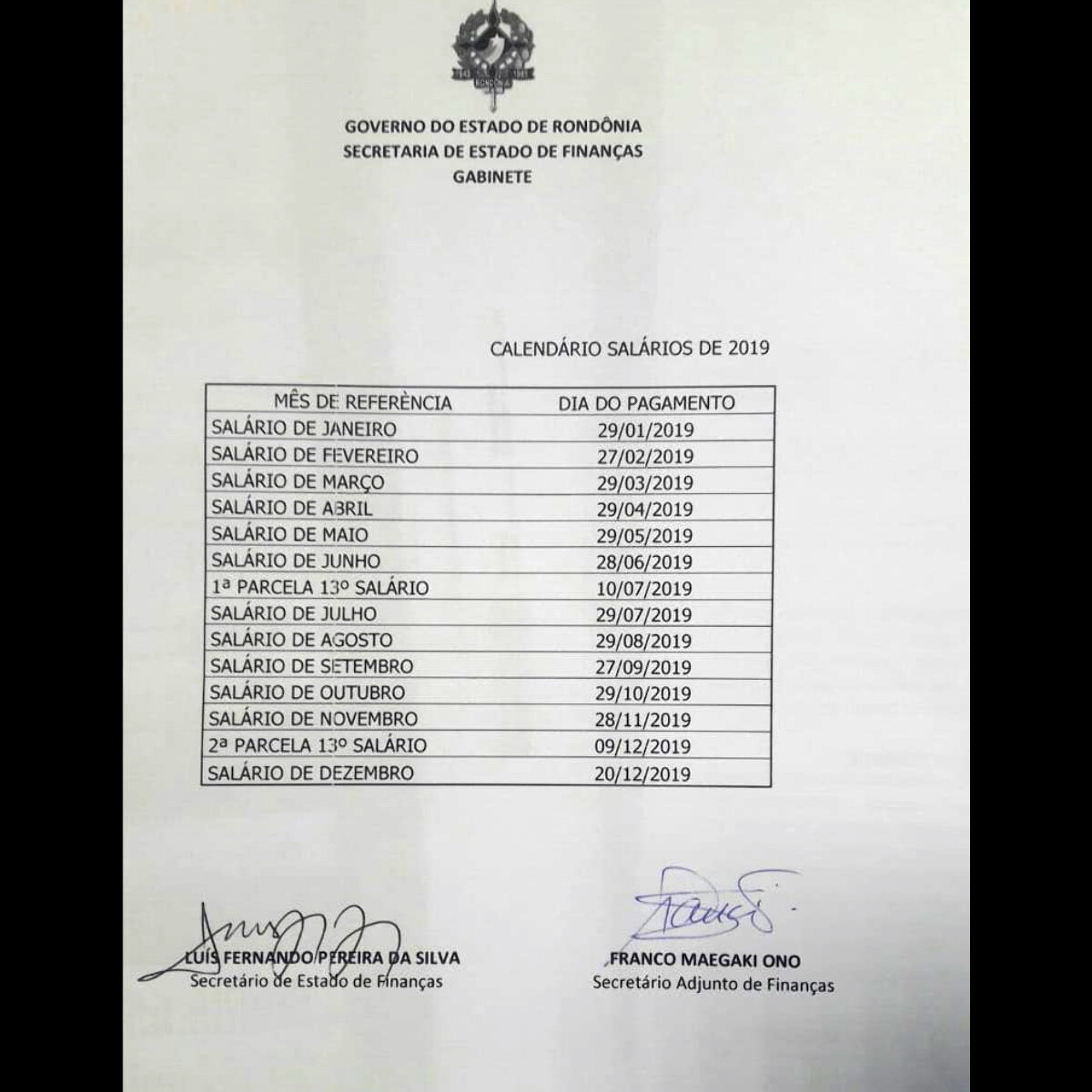 Previdência - Calendário anual de pagamento dos segurados do Iperon é  divulgado - Governo do Estado de Rondônia - Governo do Estado de Rondônia