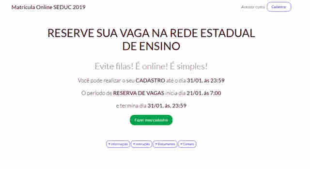 Mais de 23 mil alunos confirmam vagas na rede estadual e sistema de matrículas congestiona