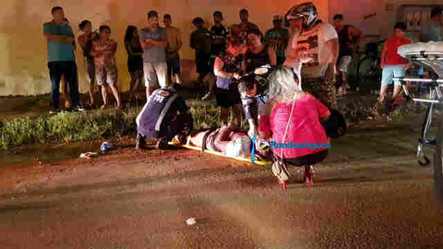 Colisão frontal entre motos deixa três vítimas gravemente feridas