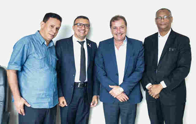 Edesio Fernandes discute emendas para asfalto e saneamento com deputado Alex Silva e prefeito da Capital