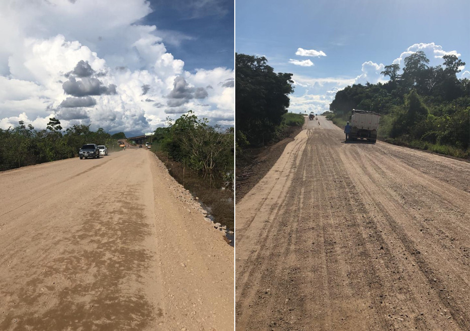ConcluÃda obra de elevação da pista da BR-319, logo após a ponte do Madeira