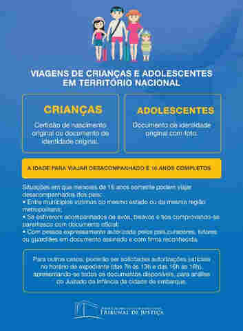 Juizado da Infância alerta sobre mudança na lei para viagens de menores