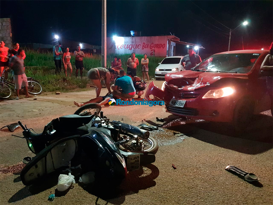 Colisão Frontal Entre Carro E Moto Deixa Vítima Com Fratura Exposta Polícia 