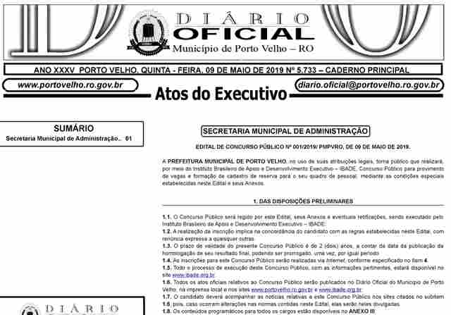 Confira o edital do concurso da Secretaria de Educação de Porto Velho com 754 vagas