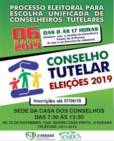 Prorrogado o prazo de inscrição para eleição dos conselheiros tutelares de Ji-Paraná