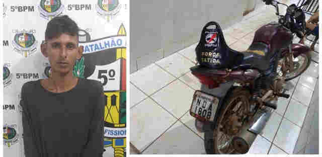 Foragido da Colônia Penal é preso com moto roubada