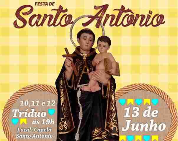 Celebração de Santo Antônio terá carreata e arraial na quinta-feira