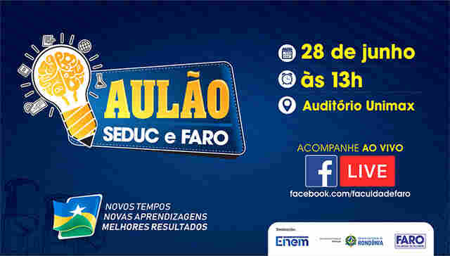 Aulão da Faro / Seduc para o Enem é nesta sexta-feira