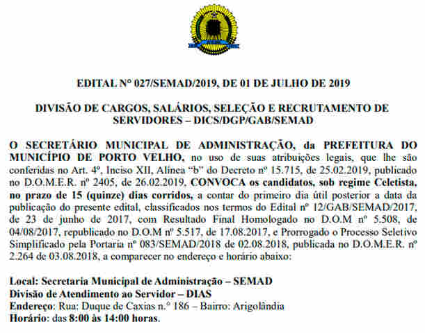 Prefeitura da Capital convoca 57 aprovados no processo seletivo da Semed de 2017