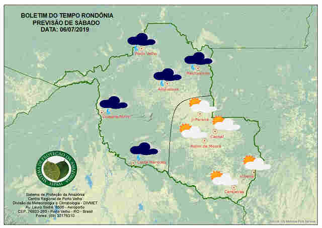 Temperaturas serão amenas neste sábado e pode chover na Capital