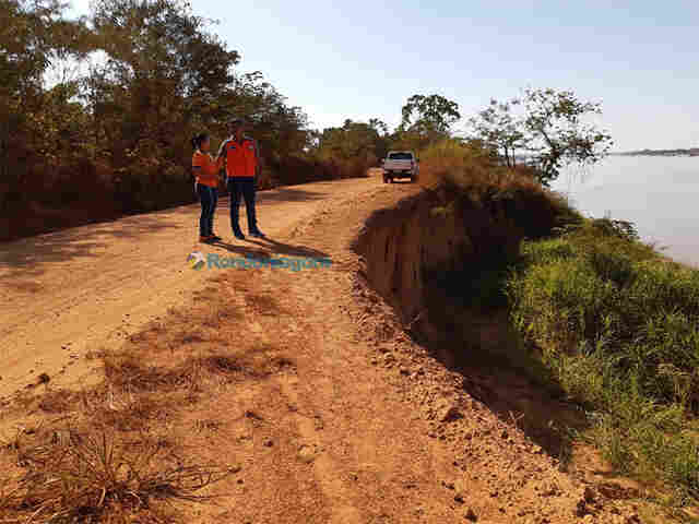 Estrada do Ramal Maravilha está quase intrafegável devido a erosão; Defesa Civil vistoria