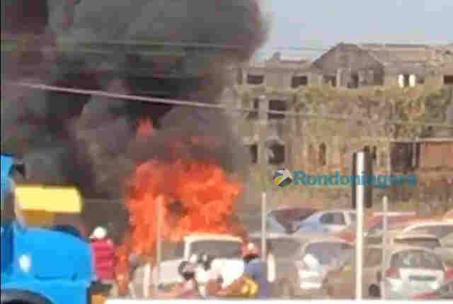 Vídeo: Incêndio destrói veículos na empresa Saga