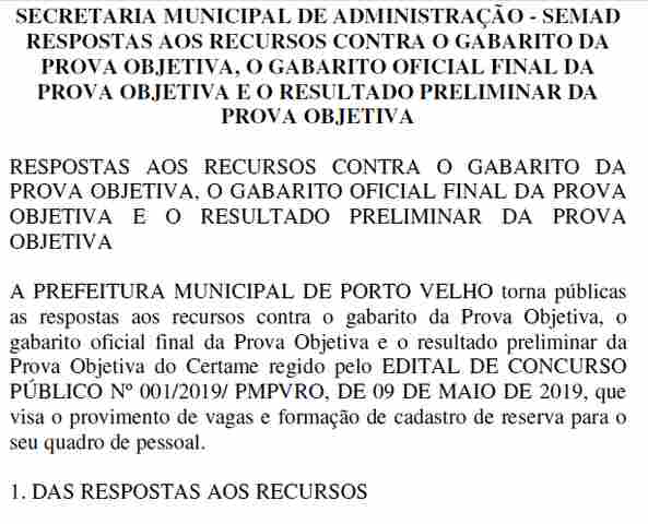 Prefeitura da Capital divulga resultado preliminar do concurso da Educação