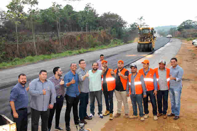 Presidente Laerte Gomes e governador Marcos Rocha visitam obras do Anel Viário de Ji-Paraná
