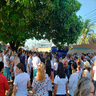 Servidores da Saúde protestam em frente ao Pronto Socorro João Paulo II contra aumento de plantões