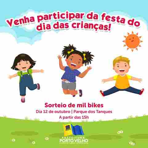 Festa do Dia das Crianças este ano terá sorteio de mil bicicletas