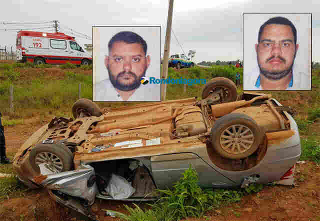 Dois homens morrem em grave capotamento na Estrada da Penal em Porto Velho