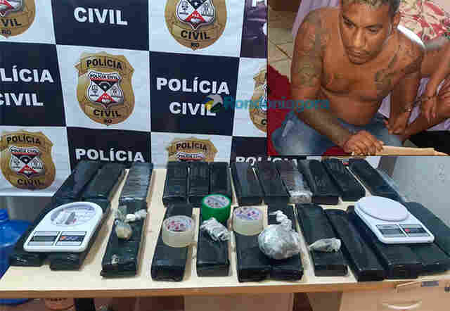 Apenado com tornozeleira é preso com 25 quilos de maconha