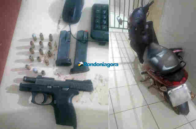 Polícia faz cerco e prende trio com pistola após roubo de moto na Zona Sul